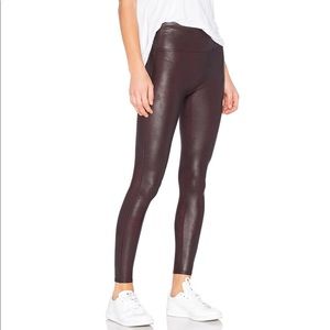 SPANX - FAUX LEATHER LEGGINGS IN WINE